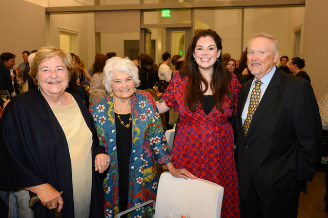  Mary Henderson, Susan York, Cara Collins (Merola ’22), and Craig Henderson at the reception following the world premiere of If I Were You, which Craig and Mary helped support, in 2019 (photo: Kristen Loken).